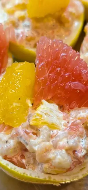Pamplemousse et crevettes