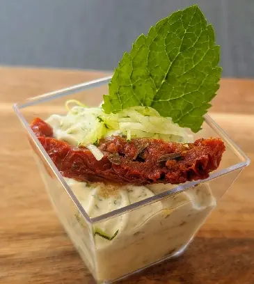 Verrine tomate confite et menthe