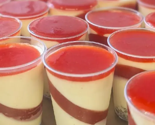 Panna cotta et coulis de framboise