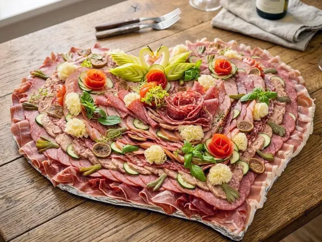 Planche charcuterie en cœur